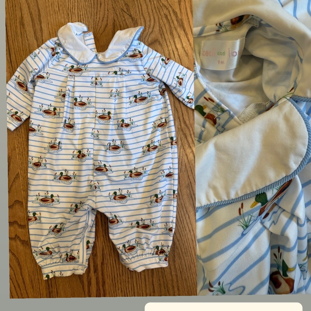 Cecil and Lou Ballard print Jon Jon. 9 mo. Peter Pan collar.